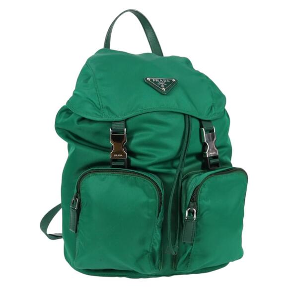 PRADA Backpack Nylon Green Silver - Picture 1 of 10